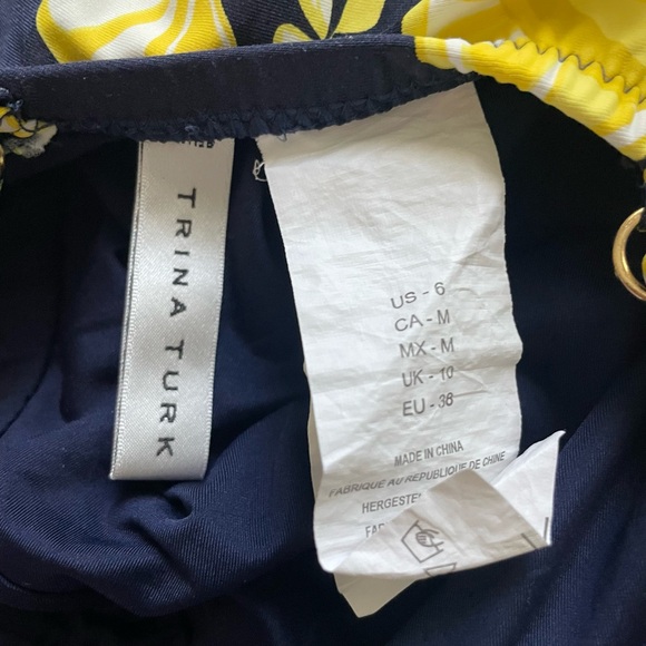 Trina Turk Lemon Love One Piece Swimsuit Size 6 - Picture 3 of 9